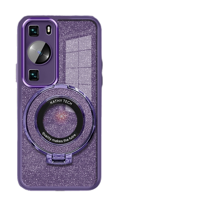 适用于华为P60手机壳P60Pro手机套P50小众华为P70个性p40防摔p30支架金属镜框创意简约不顶膜闪粉女气质网红