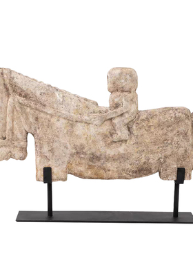 侘寂风复古怀旧雕塑鞍马艺术摆件