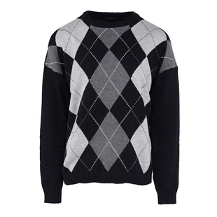 BM毛衣女2026新款秋冬针织线衣菱格学院风高级感今年流行圆领毛衣