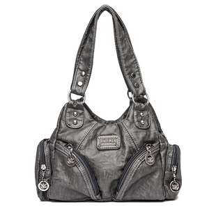 美式复古单肩斜挎腋下手提包铆钉扣机车风辣妹包包 无题notitle