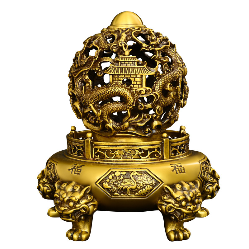 黄铜九转乾坤鼎摆件时来运转招财