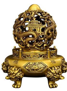 黄铜九转乾坤鼎摆件时来运转招财