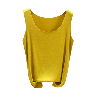 外穿莫代尔无痕吊带背心女夏薄款百搭圆领打底衫纯色内搭无袖上衣