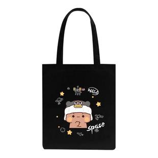 一二和布布二次元联名NASA周边帆布包袋子学生书包休闲手提背包