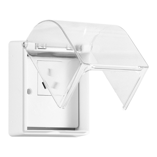 明装防水插座防水盒智能马桶斜五孔插座防水罩粘贴错位加高防溅盒