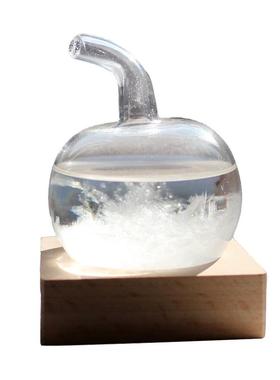 迷你可爱玻璃苹果天气瓶桌面摆件