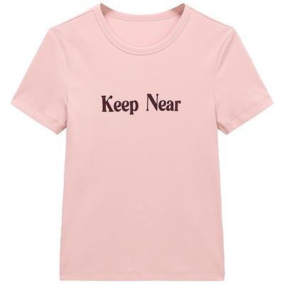 OCHIRLY欧时力印花修身短袖t恤