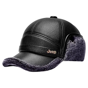 jeep吉普冬季中老年帽子男士加绒保暖护耳爸爸爷爷秋冬棒球鸭舌帽