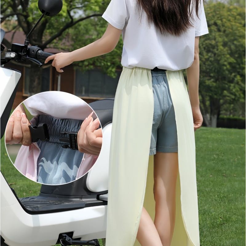 电动车防晒裙冰丝腿部防晒裙子半身防走光围裙一片式半身裙女遮腿