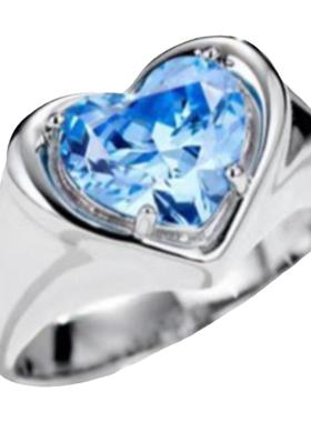 2克拉海洋之心蓝宝石爱心戒指