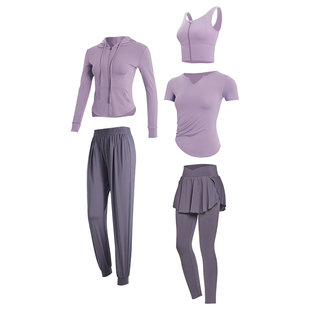 健身服女夏季专业跑步紧身运动服短袖网红气质普拉提训练瑜伽套装