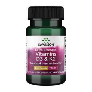 Swanson斯旺森天然维生素d3k2胶囊60粒5000IU美国进口25羟基MK7