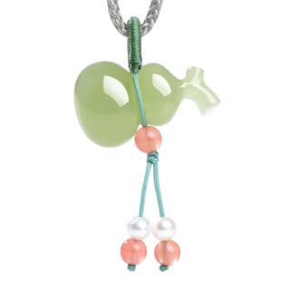 印象眸和田玉葫芦吊坠晴水福禄双全龙头葫芦玉坠精致挂件玉石项链