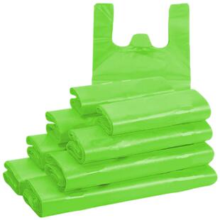 绿色塑料袋超市专用袋外卖打包方便袋手提购物袋透明包装袋子批发