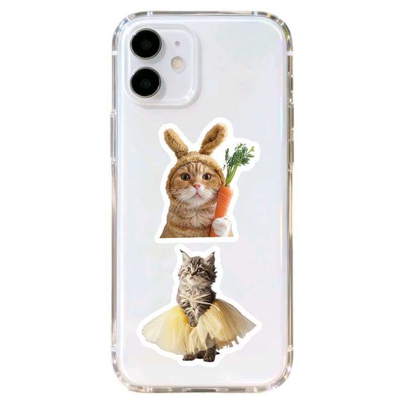 50张可爱猫咪动漫手账贴纸装饰画