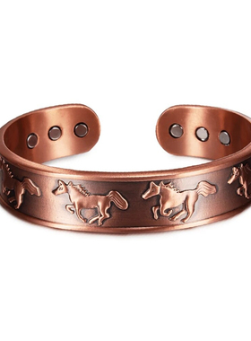 纯红铜男士手镯戒指福马手环马年本命年转运手串新年礼物送家人