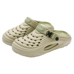 QYCKABY洞洞鞋男款外穿夏季2025新款防滑防臭运动透气厚底包头凉