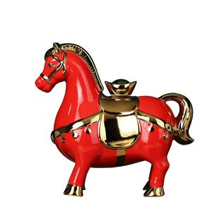 景德镇陶瓷空酒瓶3斤马到成功空酒瓶陶瓷酒壶家用摆件密封存酒瓶