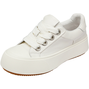 Hongkee/红科女鞋2024秋新款休闲鞋子舒适厚底板鞋小白鞋HD94D311