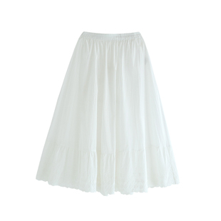 古苔「防透衬裙」夏季基础百搭打底裙 日系叠穿100棉花边好穿裙子