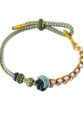 diy配饰红手绳八股情侣款