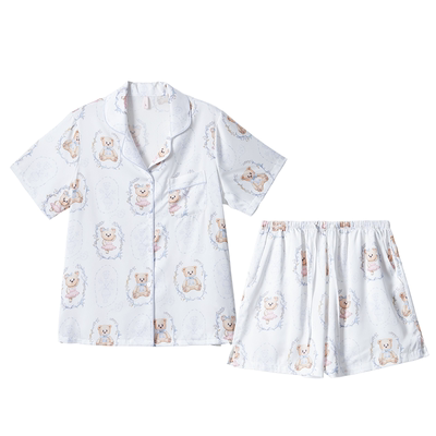 loveloc乐乐哺睡衣女薄款夏季新款冰丝凉感家居服可外穿短袖套装