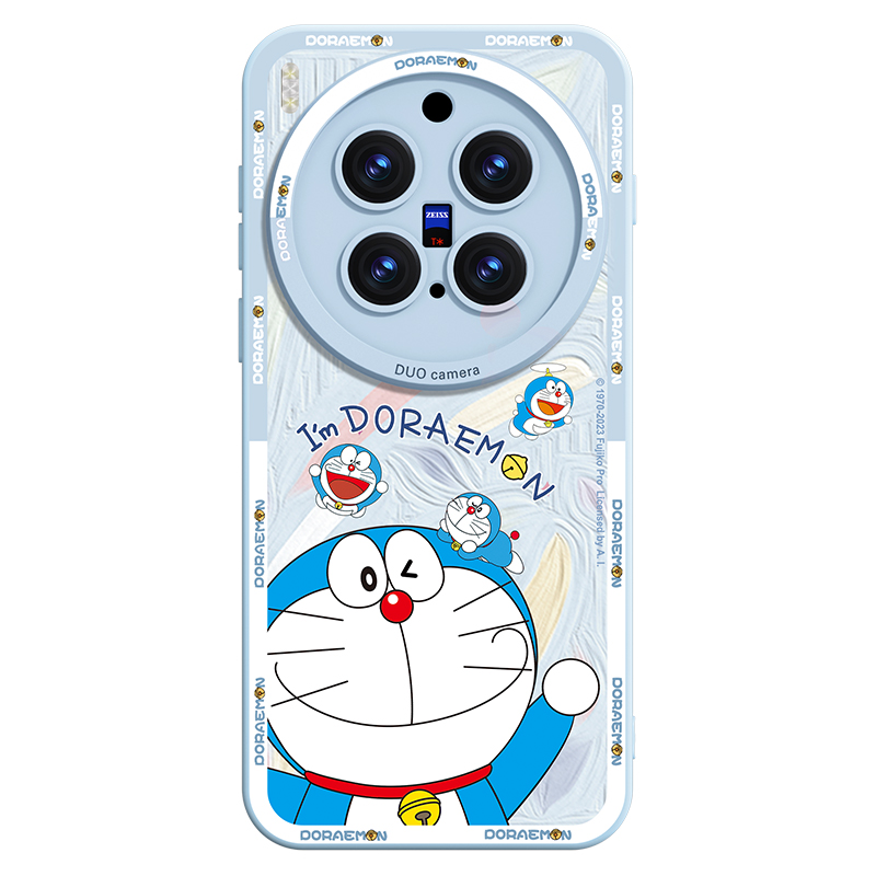 哆啦A梦适用vivox300pro手机壳新款x300保护套x200promini叮当猫x200s全包防摔ultra液态硅胶x100高级感外壳