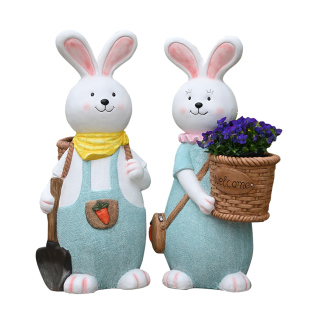 户外创意可爱卡通兔子摆件花园装饰幼儿园植物角阳台庭院动物雕塑