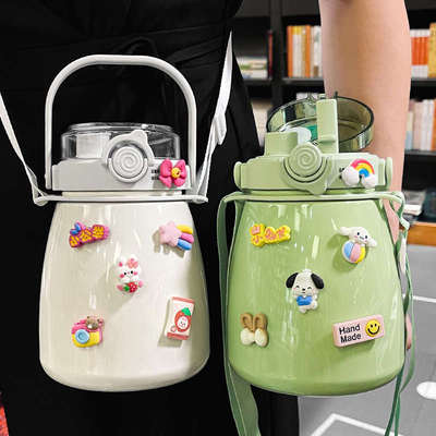 大肚杯保温杯大容量女生高颜值儿童食品级316不锈钢水杯便携水壶