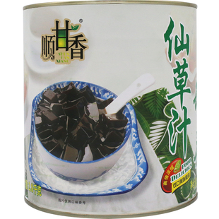 广村烧仙草汁2800g顺甘香黑凉粉果冻珍珠奶茶甜品专用原料送淀粉