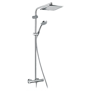 汉斯格雅hansgrohe柯洛梅达E240恒温淋浴花洒方顶喷26779/26179