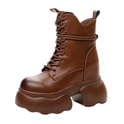 内增高马丁靴震地王厚底短靴真皮