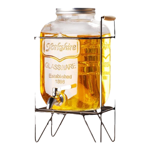 可乐桶容器牛碧桶带龙头水果茶桶玻璃酒桶泡酒玻璃瓶自助饮料桶