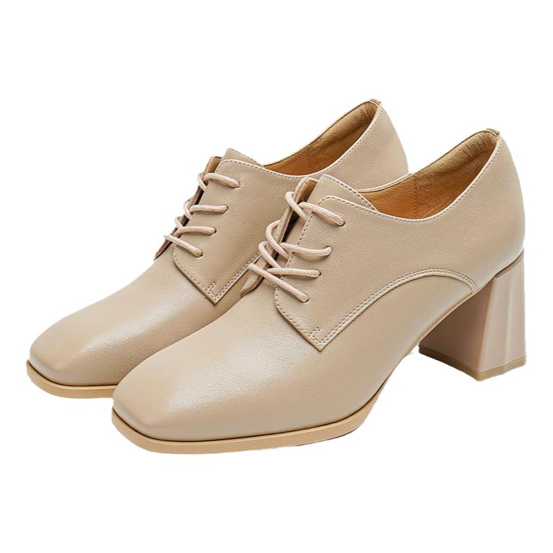 哈森/HARSON【职场韵味】新款绑带高跟皮鞋踝靴上班不累脚深口鞋