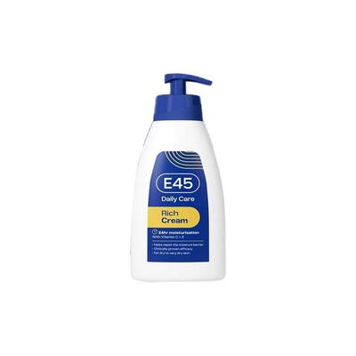 英国E45蓝罐CA霜保湿滋润补水温和早c晚a亮白尿素全家可用身体乳