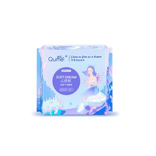 曲美卫生巾夜用纯棉超长420mm姨妈巾整箱日用卫生巾护垫安睡正品