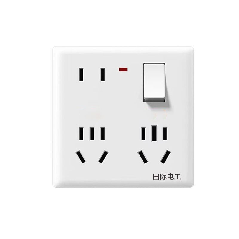 86型多功能一开十二孔电源插座