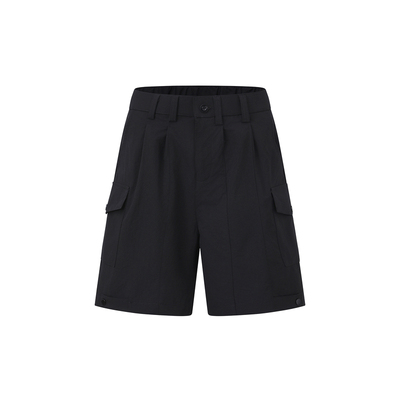 黑色多口袋速干薄款五分裤男生夏季新款简约休闲直筒工装中短裤男