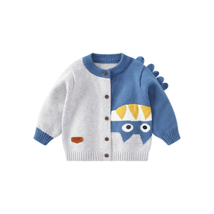 男宝宝套装春装男童分体三件套针织开衫外套儿童春季上衣婴儿衣服