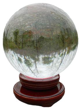 透明大玻璃球底座纯黄紫粉蓝绿白色黑曜石鸿运当头心经水晶球摆件