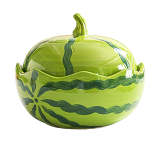 西瓜碗可爱高颜值家用大容量带盖的陶瓷碗微波炉可用沙拉碗泡面碗