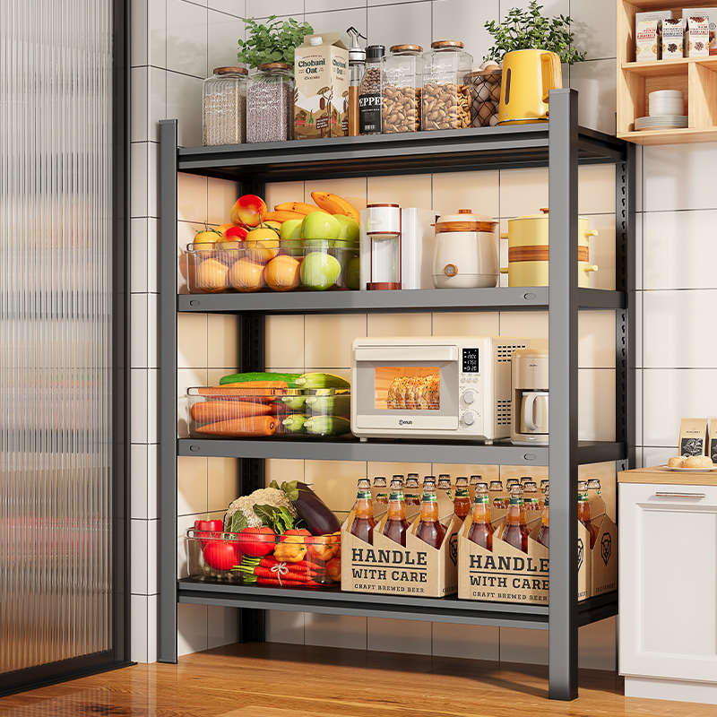 厨房多功能置物架多层落地微波炉碳钢收纳架咖啡机一体靠墙储物架