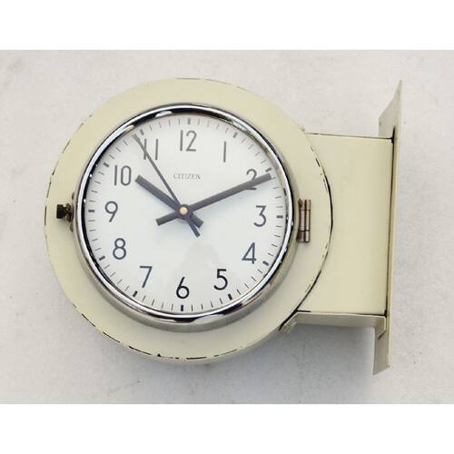 LARGE 9 CITIZEN JAPAN Double Dial Train Clock Bus Stop Clock