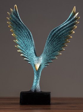 22新中式客厅玄关办公桌大鹏装饰品摆件家居鹰电视柜展翅酒柜工艺