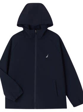 NAUTICA/诺帝卡童装男女童防风四面弹防泼水连帽户外外套儿童夹克