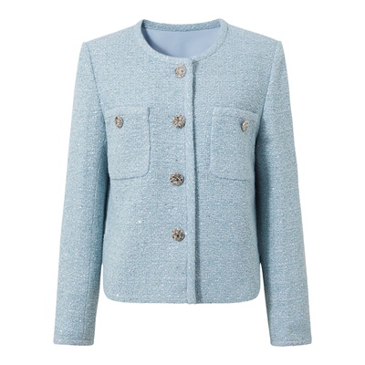 菲妮迪小香风短外套女小个子