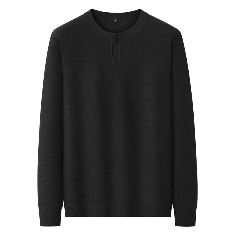 肥佬宽松百搭门筒领长袖针织衫