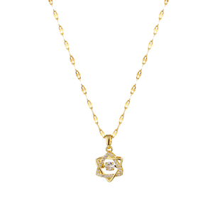 跳动六芒星钛钢项链女轻奢小众锁骨链女高级感跳动的心毛衣链配饰