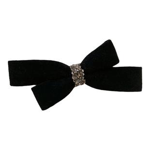 丝绒蝴蝶结半扎发发夹女后脑勺2026新款高级感精致一字夹头饰发饰