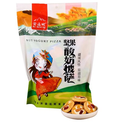 新疆特产爱逗妮坚果酸奶披萨袋装